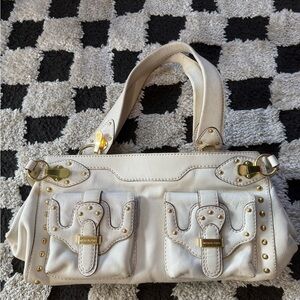 Michael Kors Cream Satchel with Gold Accents